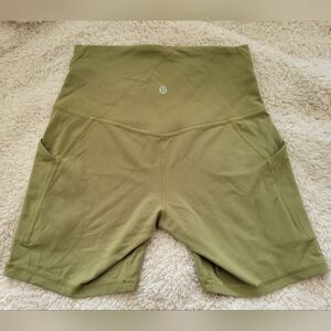 lululemon athletica Align High-Rise Olive Green Pocket Bike Shorts